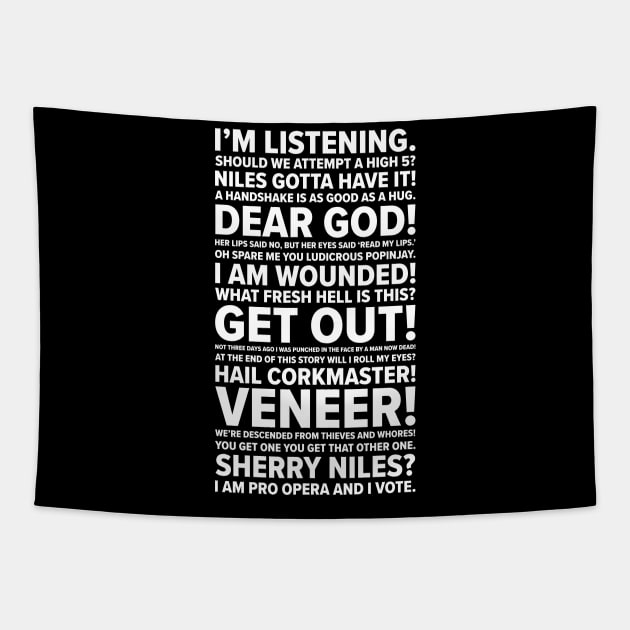 Frasier Quotes Tapestry by barberdesigniow