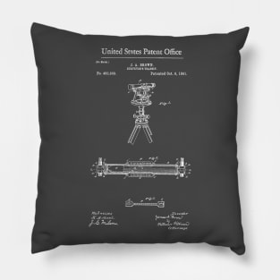 Surveyors Transit Patent White Pillow