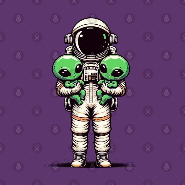 Astronaut carrying alien babies by Art_Boys