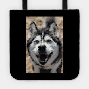 Painting-like Husky looking at you Tote