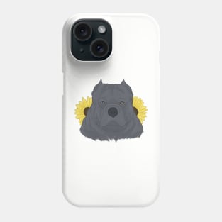 Blue American Bully with Sunflowers Phone Case