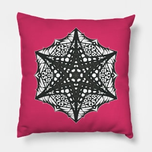 38C Unique Black White Abstract Mandala Pillow