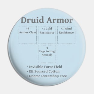 Druid Armor: Role Playing DND 5e Pathfinder RPG Tabletop RNG Pin