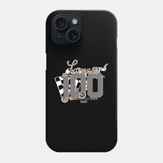 100th Anniversary Laconia Motorcycle Week New Hampshire - finish line white Phone Case by PincGeneral