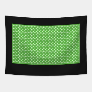 COVID 19 Pattern Green White Tapestry