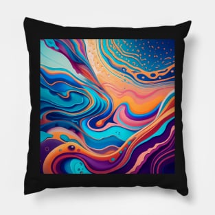 Abstract fluid art Pillow