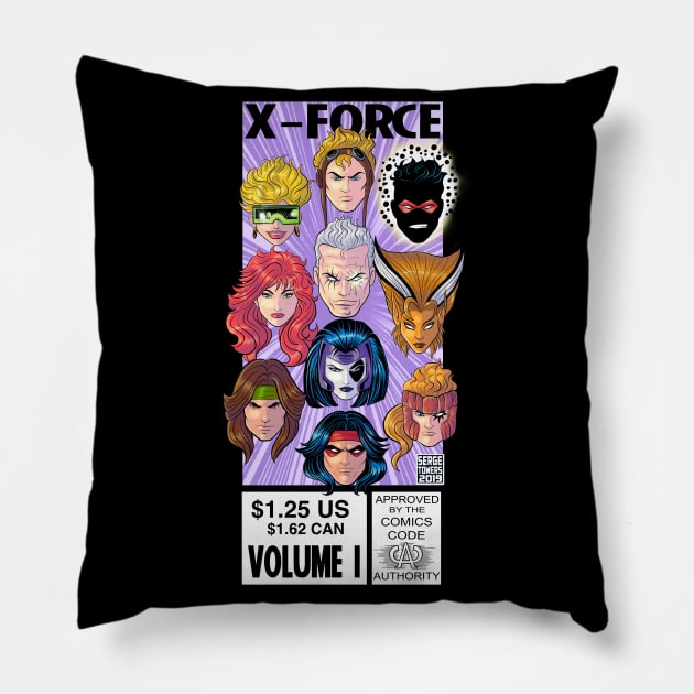 X-Force Comic Corner Box Pillow by sergetowers80