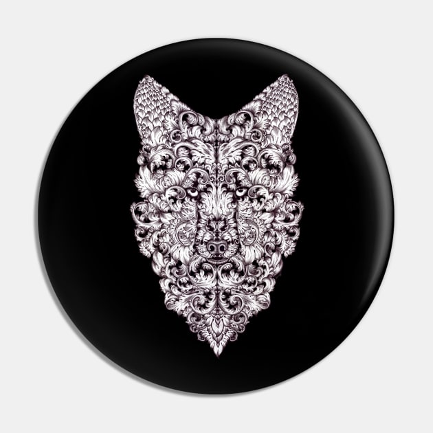 Ornate Wolf Pin by SamuelJ