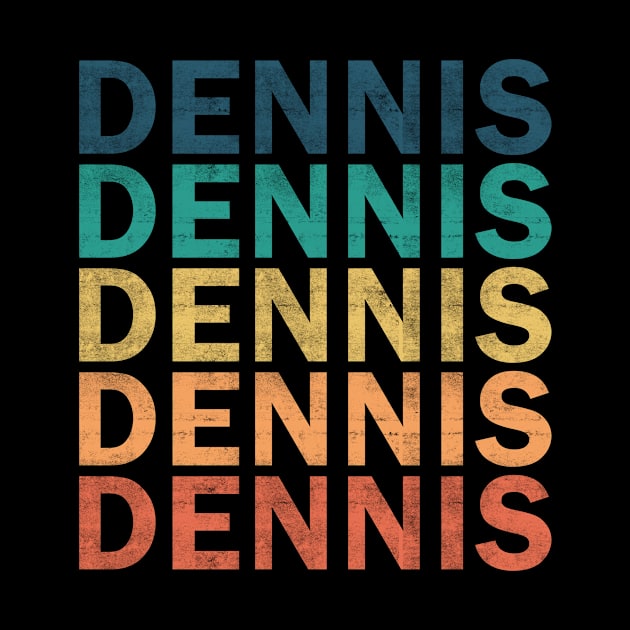 Dennis Name T Shirt - Dennis Vintage Retro Name Gift Item Tee by henrietacharthadfield