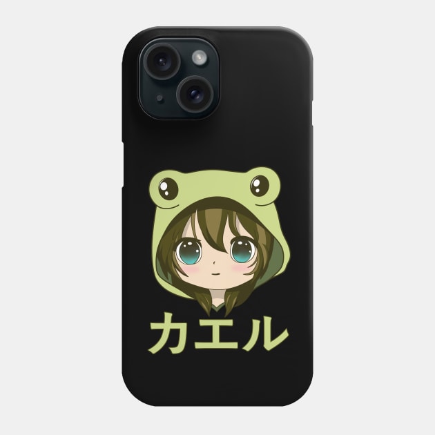 Kawaii Frog Girl Anime Phone Case by gogo-jr