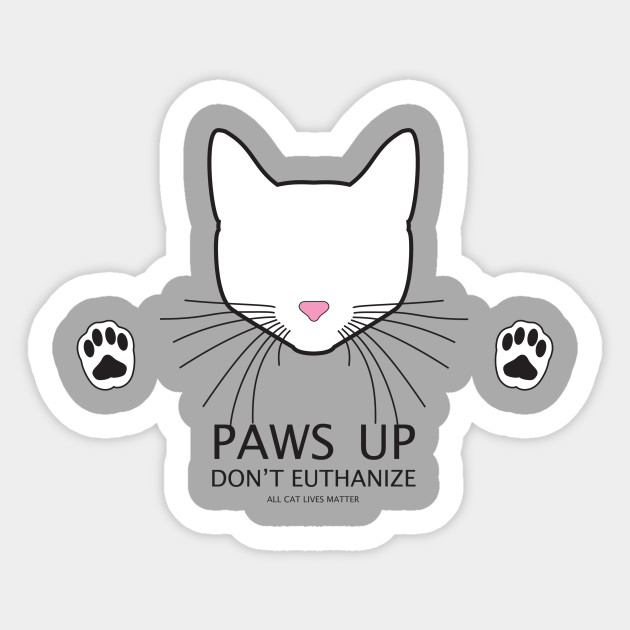 Paws Up White Cat Cats Sticker Teepublic