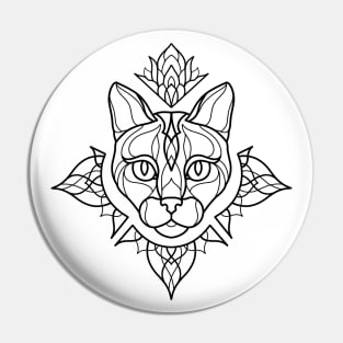 Linework cat design Pin