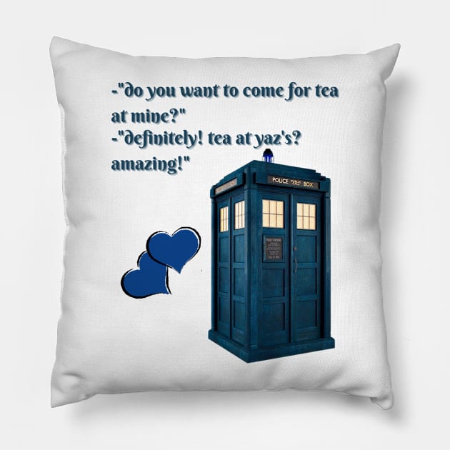 13th doctor / thirteenth doctor and yaz / tea at yaz's Pillow by AlisiaArt