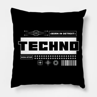 TECHNO  - Born In Detroit Pillow