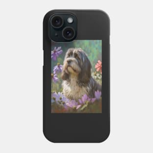 Petit Bassett Griffon Vendeen Dog in Flower Garden Card Phone Case