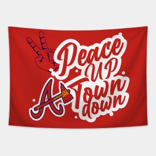 Peace Up A-Town Down Tapestry