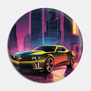 Modern American Camaro Muscle Car Retro Poster Pin