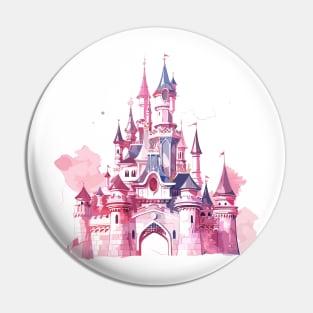 Watercolor Pink Castle Magical Princess Castle Magic Kingdom Pin