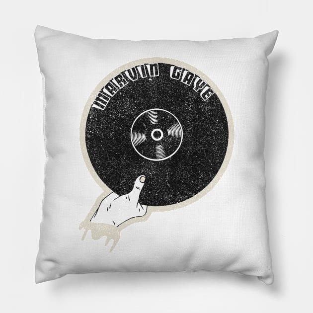 Marvin Gaye Grab Vinyl Pillow by PASAR.TEMPEL