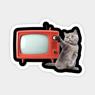 Red TV and Adorable Kittens: Unique Designs Magnet