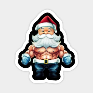 Fitness Santa Christmas Magnet