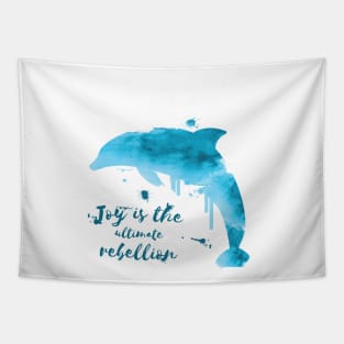 cute dolphin in water color Tapestry