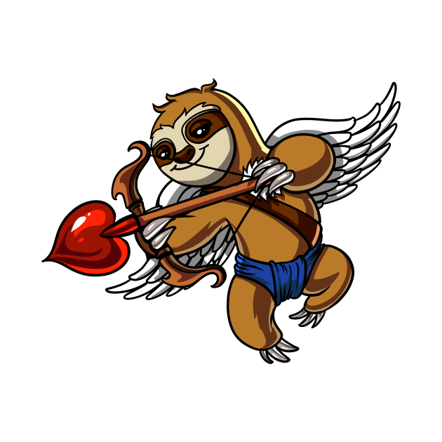 Cupid Sloth Valentines Day by underheaven