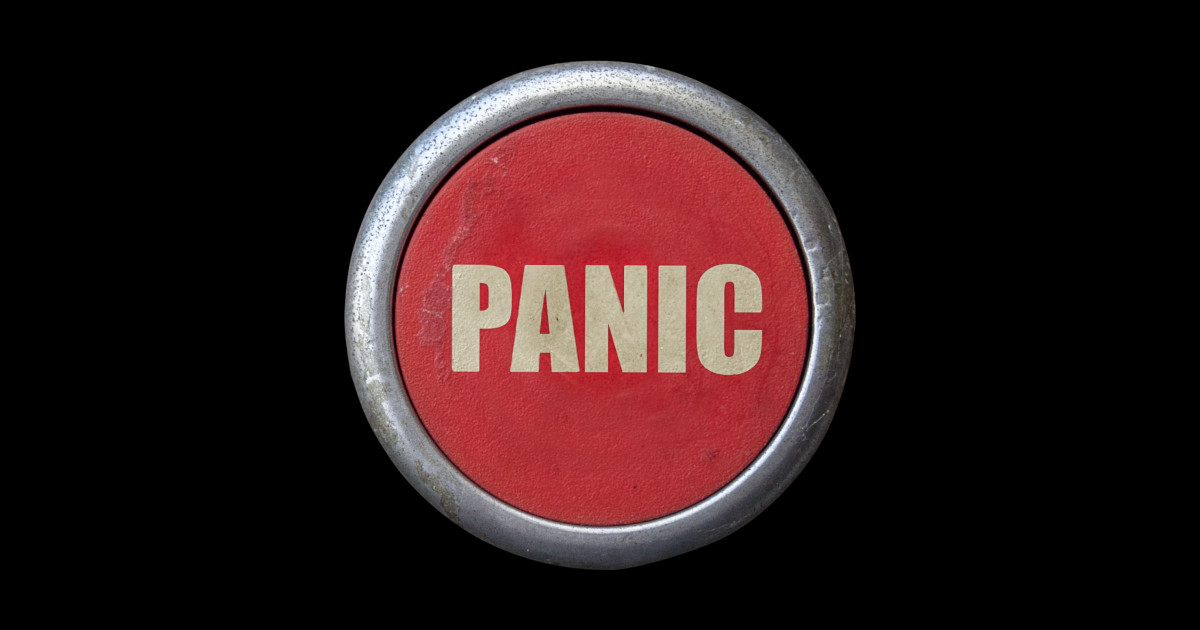 Red Industrial Panic Button Afraid Sticker TeePublic