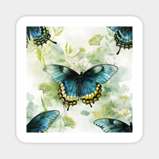 Butterflies Watercolor 7 - Black Swallowtail Magnet