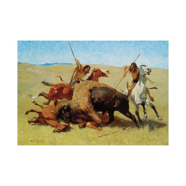 Buffalo Hunt by Frederic Remington by MasterpieceCafe