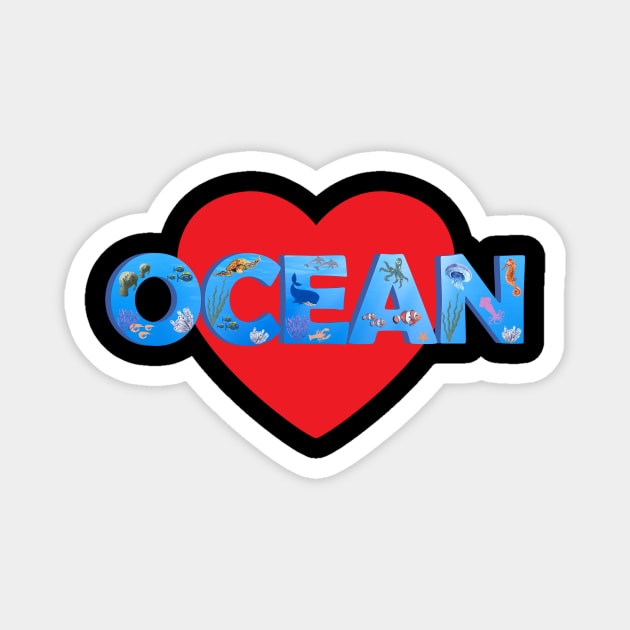 I Heart Ocean Sea Life Magnet by ALBOYZ