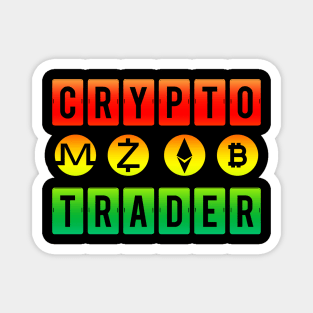 Crypto Trader Bitcoin HODL Blockchain Colorful Magnet