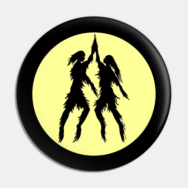 Dancing Shades Weird Artwork Pin by AzureLionProductions