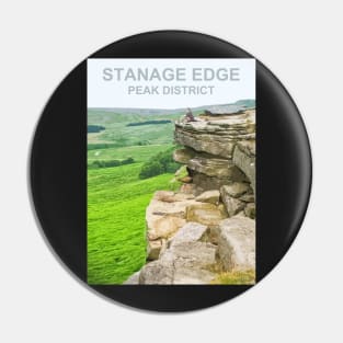 Stanage Edge Peak District, Derbyshire. Travel poster Pin