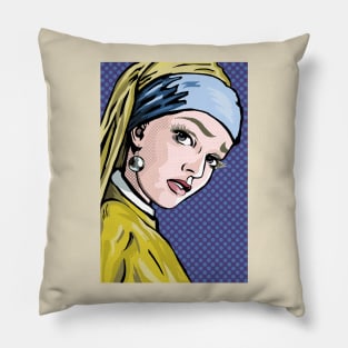 Lichtenstein Girl with a Pearl Earring Pillow