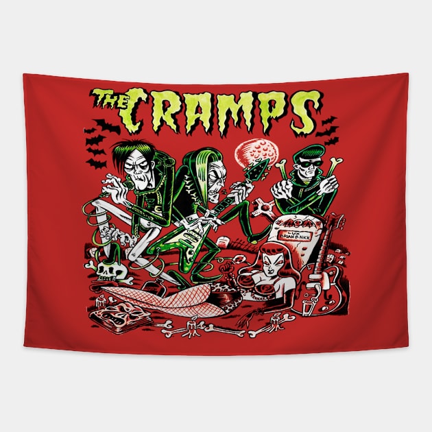 the crampssss bandssss Tapestry by KevinPower Art