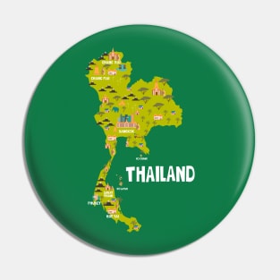 Thailand Illustrated Map Pin