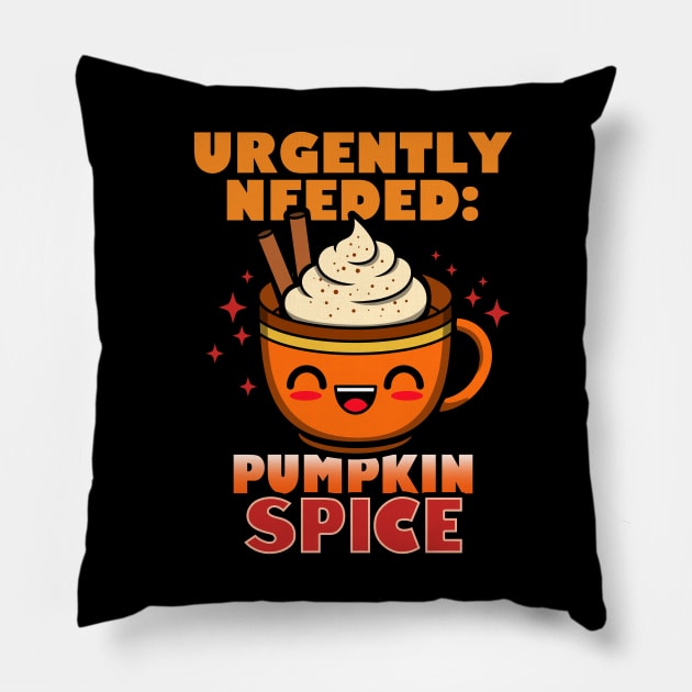 Cute Kawaii Pumpkin Spice Autumn Fall Cartoon Meme Poster Pillow by BoggsNicolas