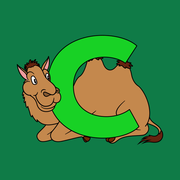 Letter C with Camel by BoombasticArt