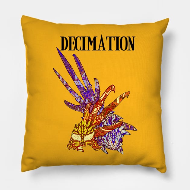 Decimation Claws (font) Pillow by paintchips