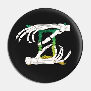 Gemini Bones - Black Outline Pin