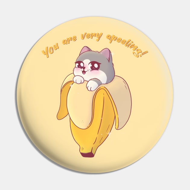 Banana Cat Pin by LenasScribbles