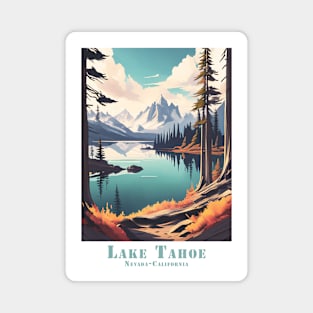 Retro Vintage Lake Tahoe - Nevada, California Scenic Beauty Poster Magnet