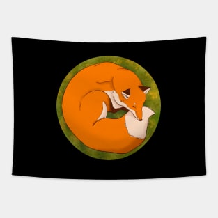 Fox Sleeping Forest Fairy Tapestry