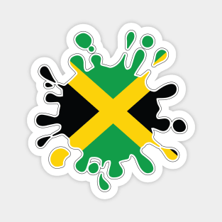 Jamaica National Flag Paint Splash Magnet