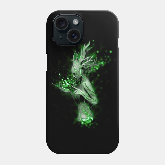 Spirit of the dead tree (green) Phone Case by Liquid Feline