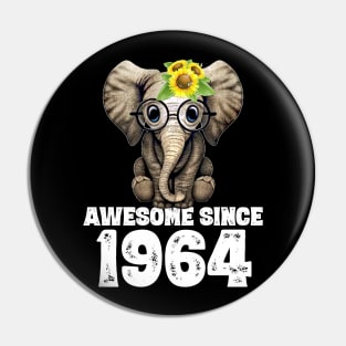 Awesome since 1964 56 Years Old Bday Gift 56th Birthday Pin