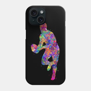 Rugby player watercolor art Phone Case