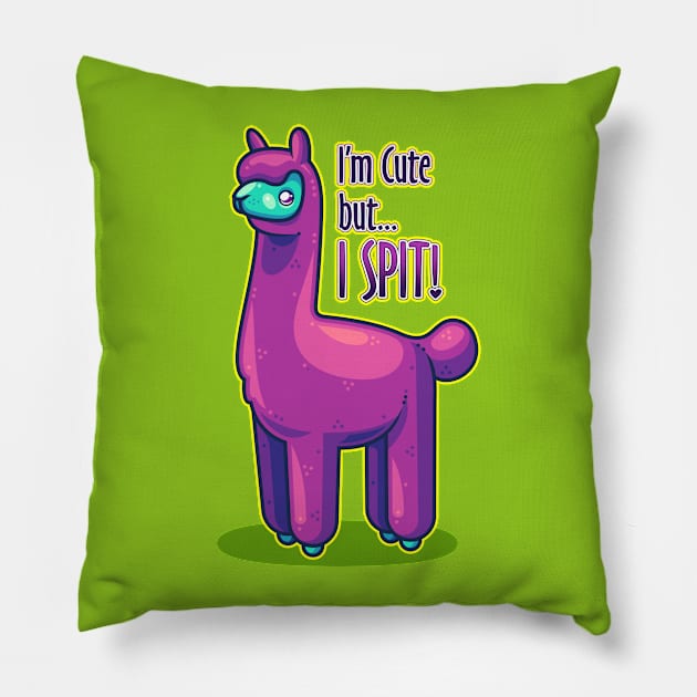 Cute Alpaca Spit Pillow by ArtisticDyslexia