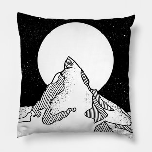The Matterhorn black and white Pillow